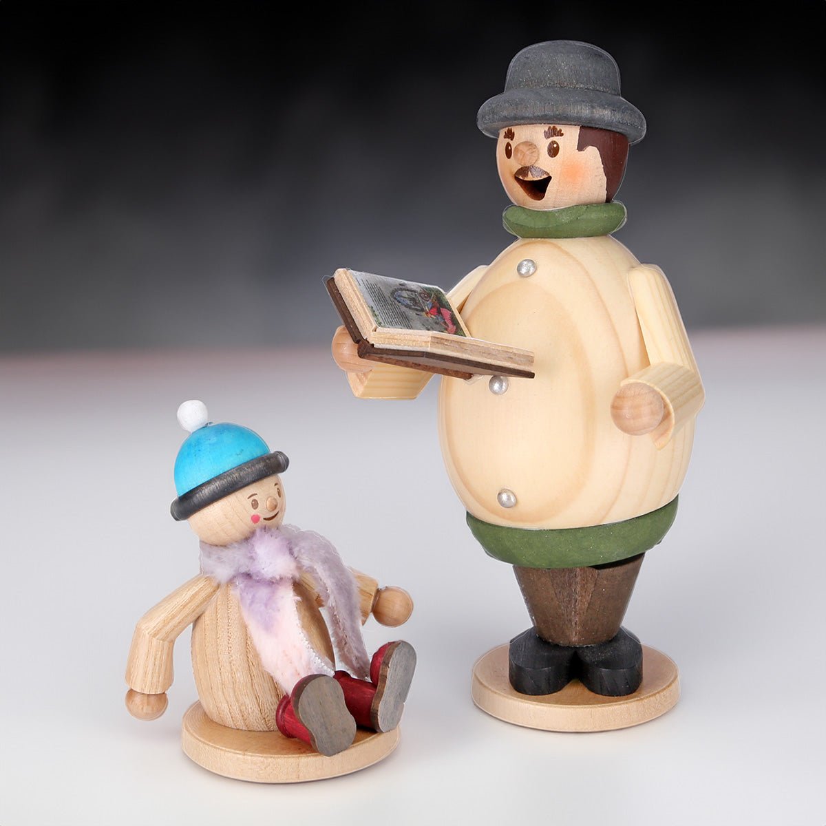 Räuchermann Max Vorleser mit Mäxchen - WeihnachtsladenDrechslerei Kuhnert