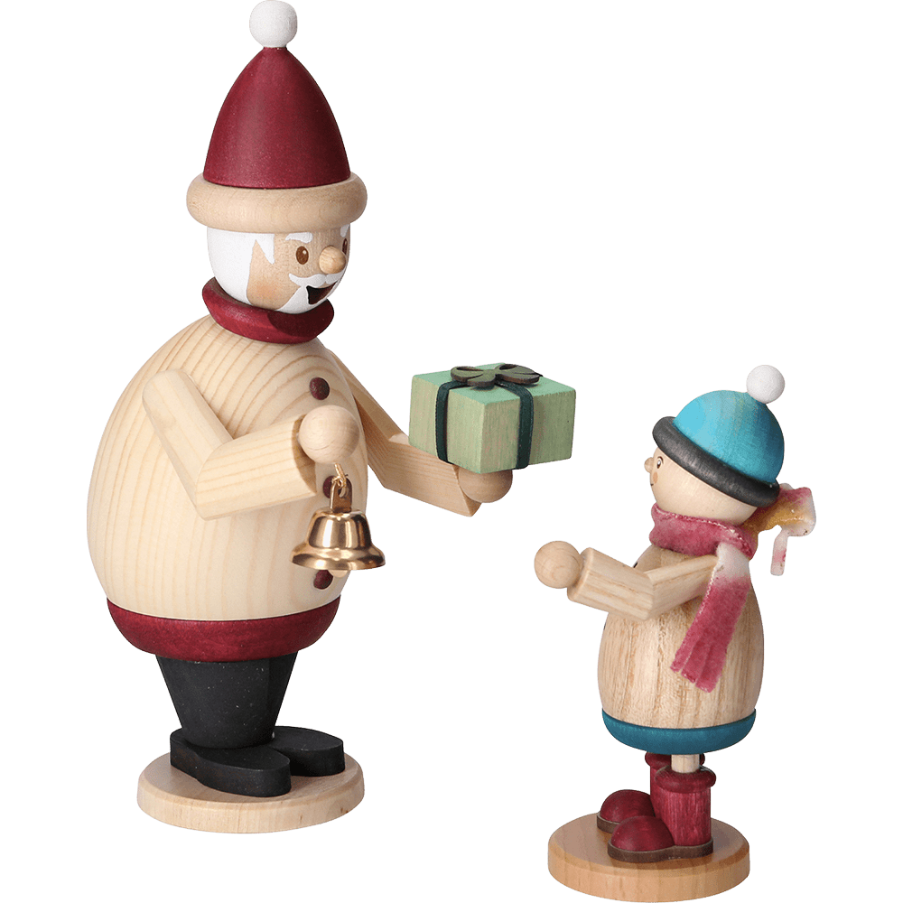 Räuchermann Max Weihnachtsmann mit Mäxchen - WeihnachtsladenDrechslerei Kuhnert