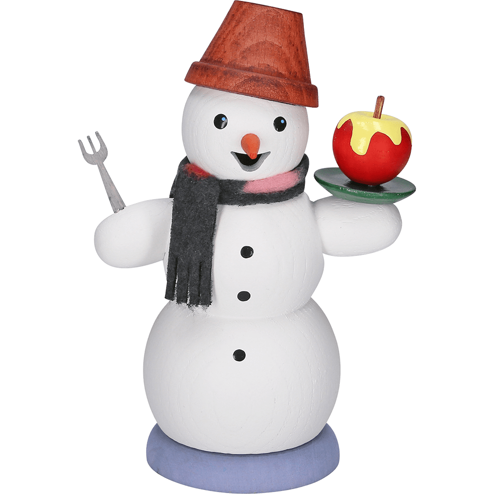 Räuchermännchen Schneemann mit Bratapfel - WeihnachtsladenDrechslerei Kuhnert