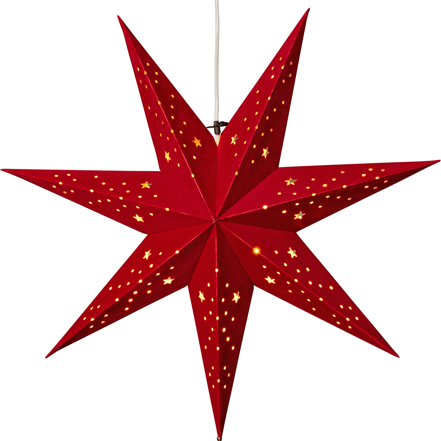 Roter Papierstern mit Samt - WeihnachtsladenKonstsmide