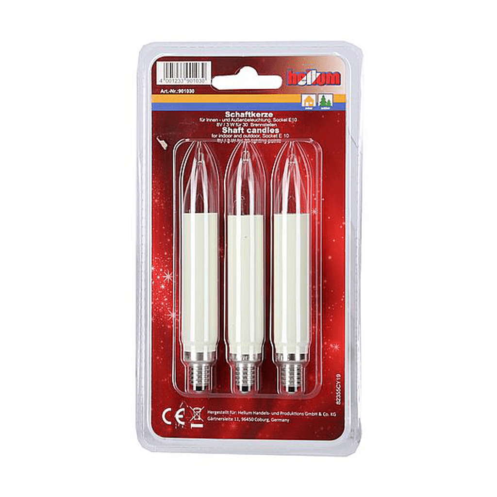 Schaftkerze mit klassischem Design (3 Stück) - Weihnachtsladenhellum