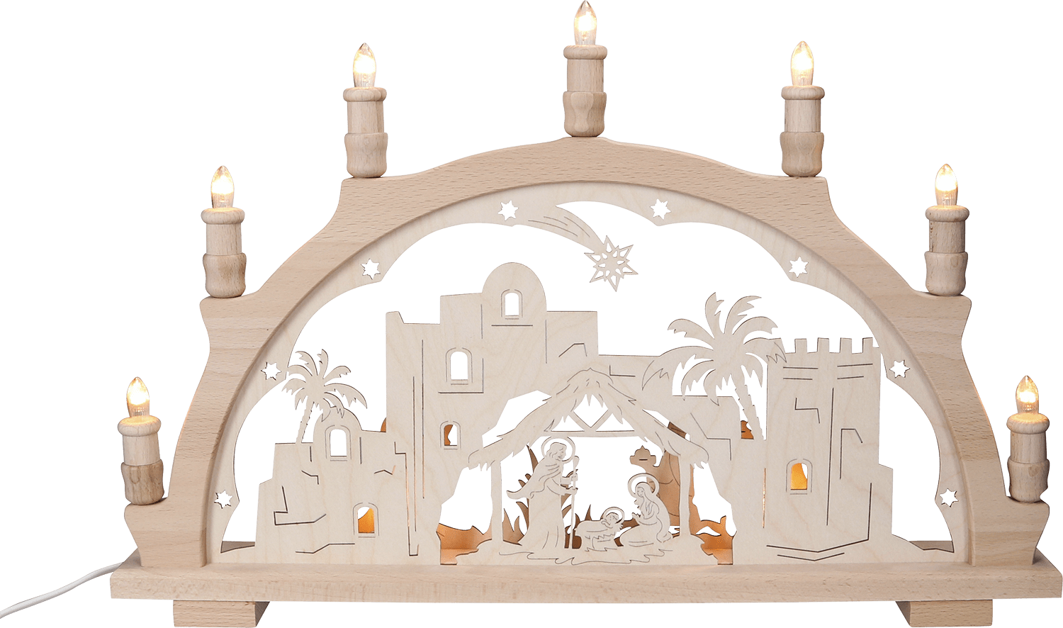 Schwibbogen 'Krippe' mit 7 Lichtern - WeihnachtsladenLenk & Sohn