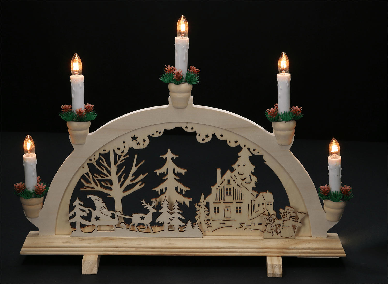 Schwibbogen 'Waldhaus' aus Holz - WeihnachtsladenHeinz HANDELSKONTOR