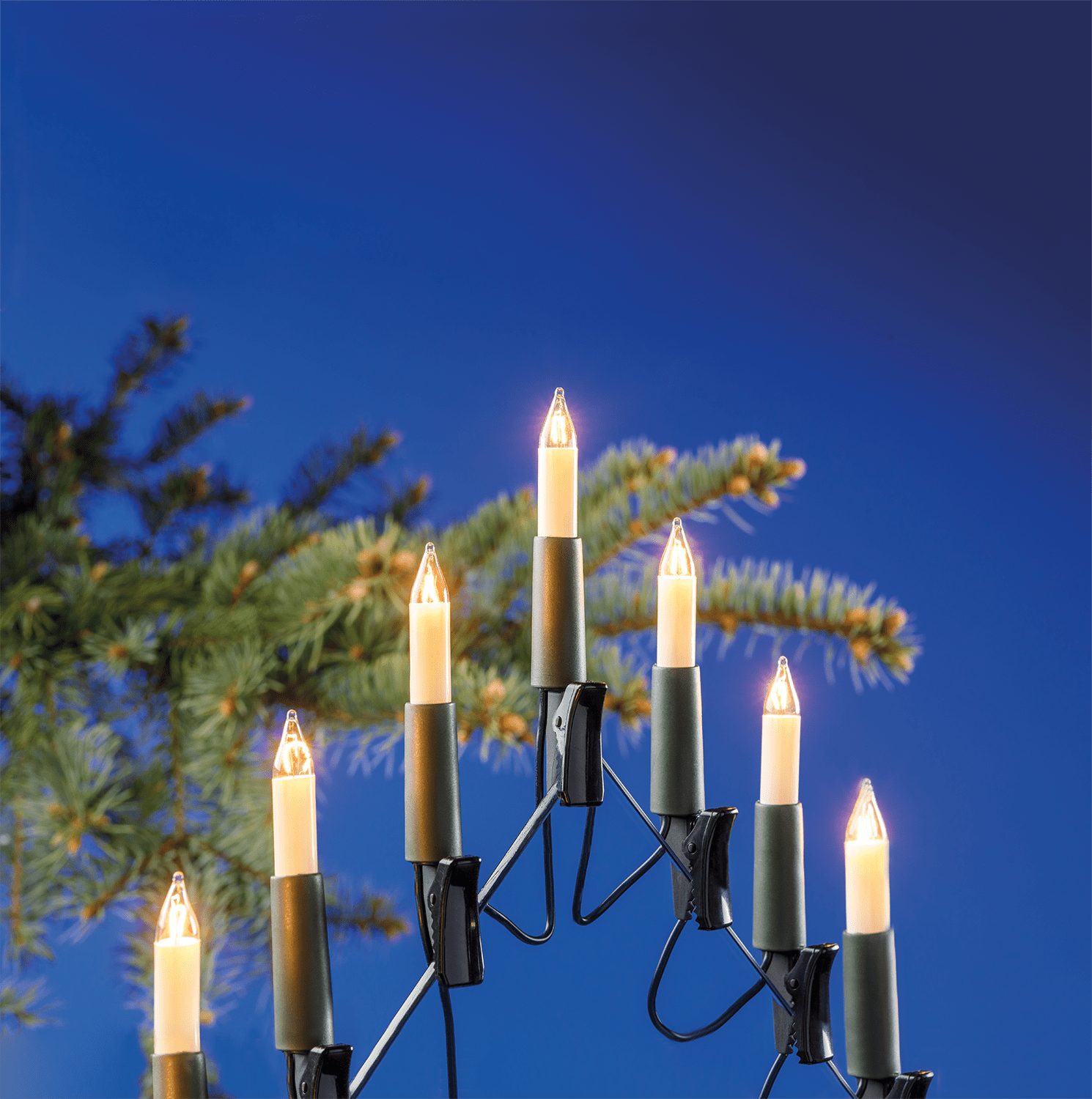 Schwibbogenlichterkette mit Kleinschaftkerzen - WeihnachtsladenEGB