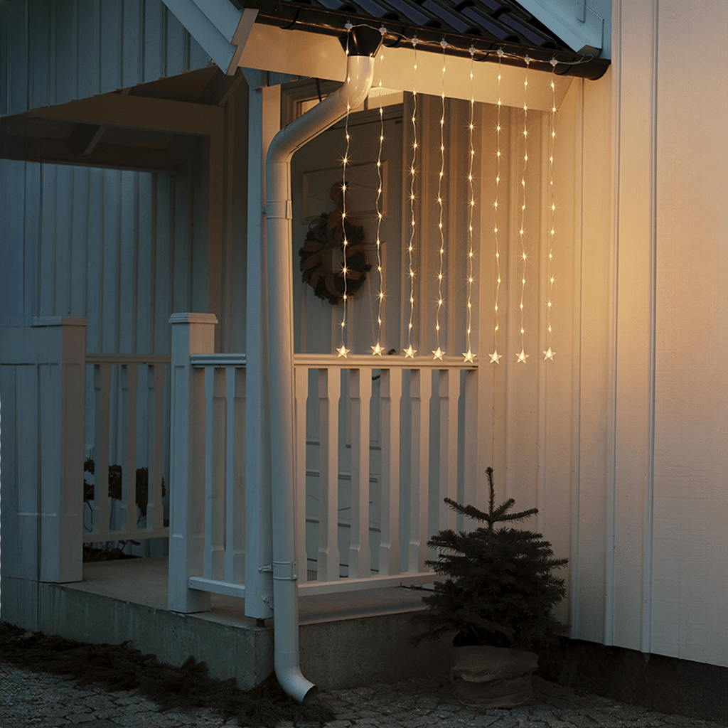 Sternen Lichtervorhang 96 bernstein. LED außen - WeihnachtsladenKonstsmide