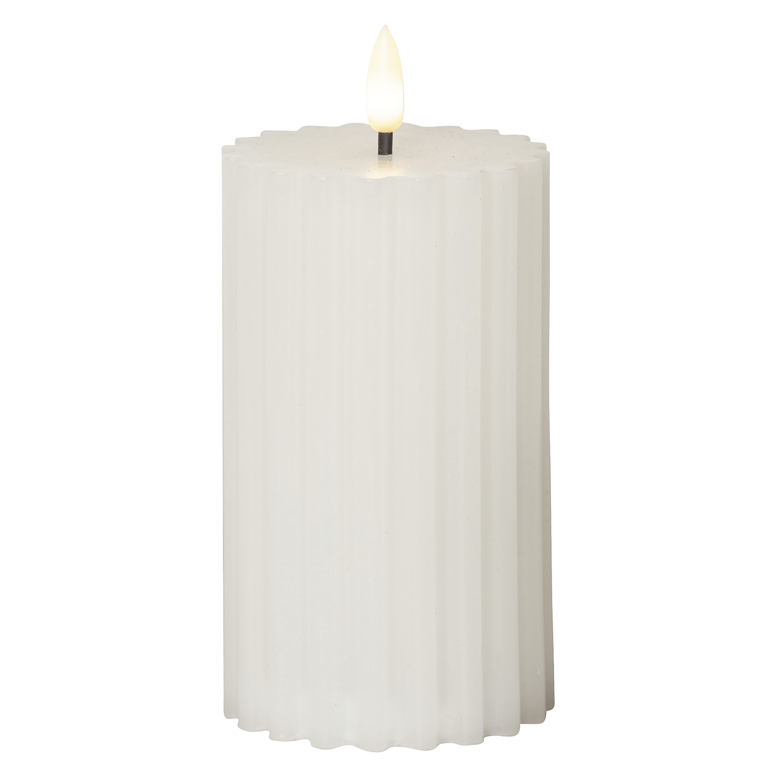 Stilvolle LED - Wachskerze 'Flamme Stripe' - WeihnachtsladenStar Trading