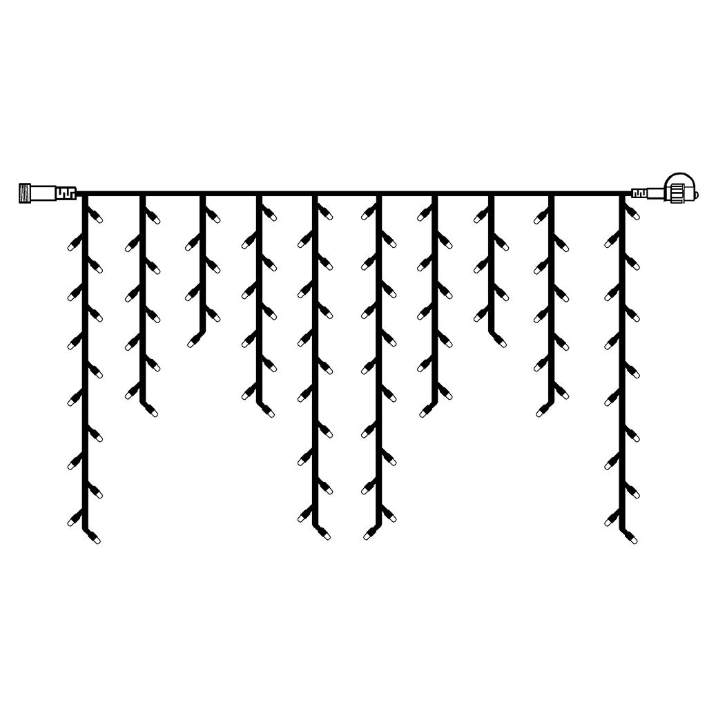 SYSTEM LED Eisregen (Icicle - Extra) 2x1m in kaltweiß - WeihnachtsladenStar Trading