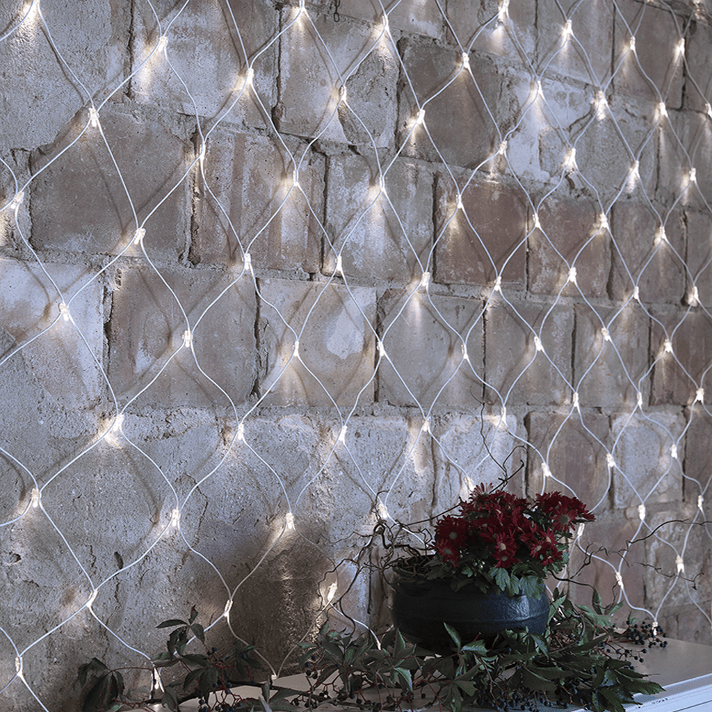 SYSTEM LED Netz - Extra 3x3m ws weißes Kabel - WeihnachtsladenStar Trading