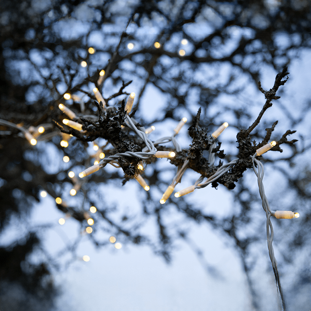 SYSTEM LED Verlängerung 50flg in warmweiß und weißem Kabel - WeihnachtsladenStar Trading