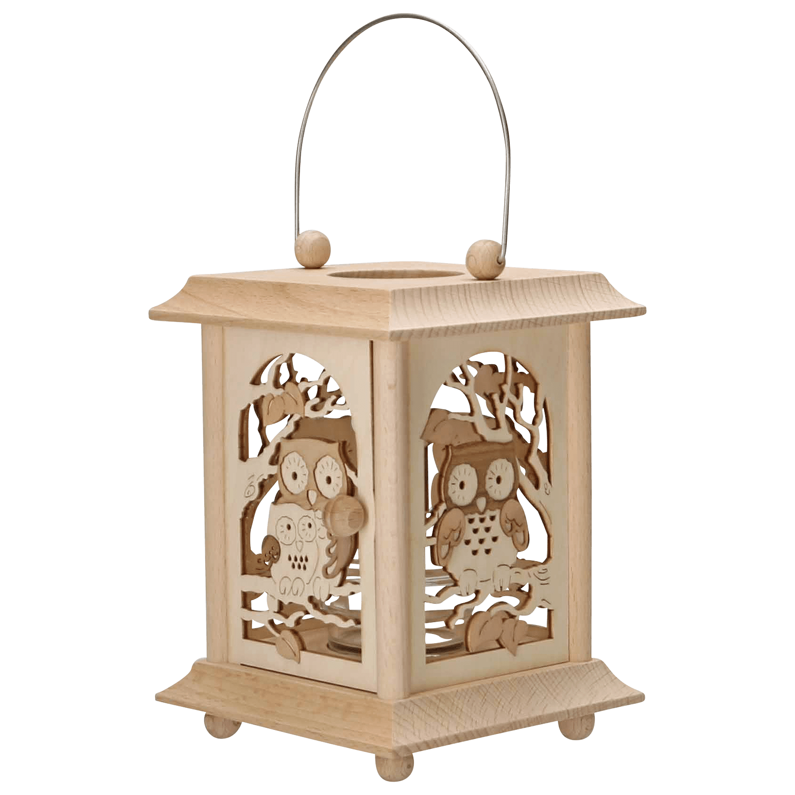Teelicht - Laterne "Eule" - WeihnachtsladenDrechslerei Kuhnert