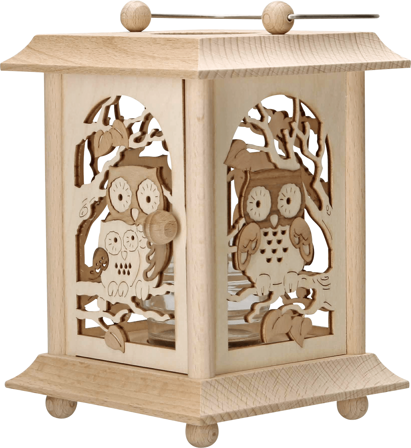 Teelicht - Laterne "Eule" - WeihnachtsladenDrechslerei Kuhnert