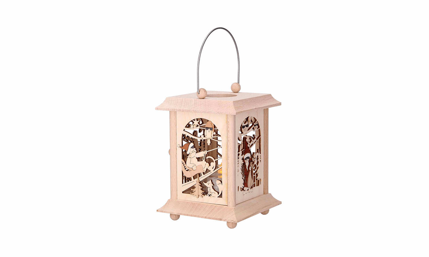 Teelicht - Laterne "Nikolaus" - WeihnachtsladenDrechslerei Kuhnert