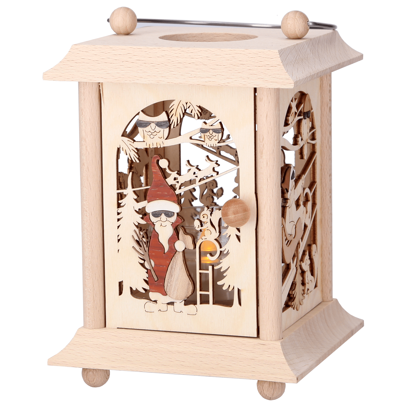 Teelicht - Laterne "Nikolaus" - WeihnachtsladenDrechslerei Kuhnert