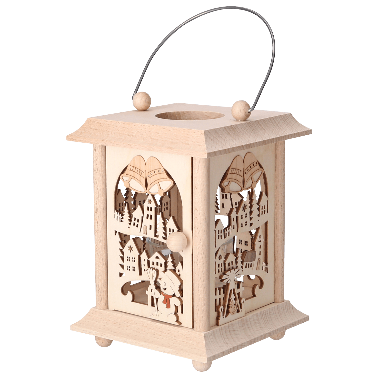 Teelicht - Laterne "Winterdorf" - WeihnachtsladenDrechslerei Kuhnert