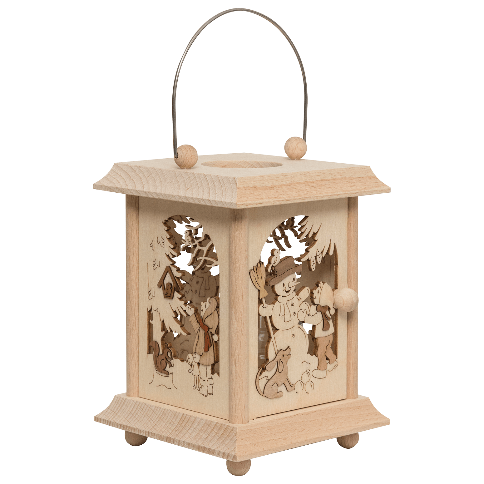 Teelicht - Laterne "Winterkinder" - WeihnachtsladenDrechslerei Kuhnert