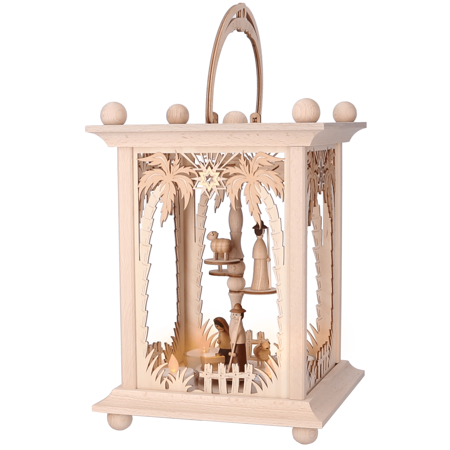 Teelicht - Laternenpyramide "Christi Geburt" - WeihnachtsladenDrechslerei Kuhnert