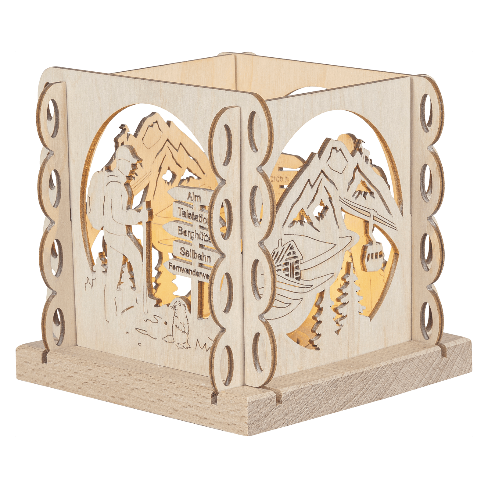 Teelicht - Motivlaterne 'Wanderfreund' - WeihnachtsladenSAICO