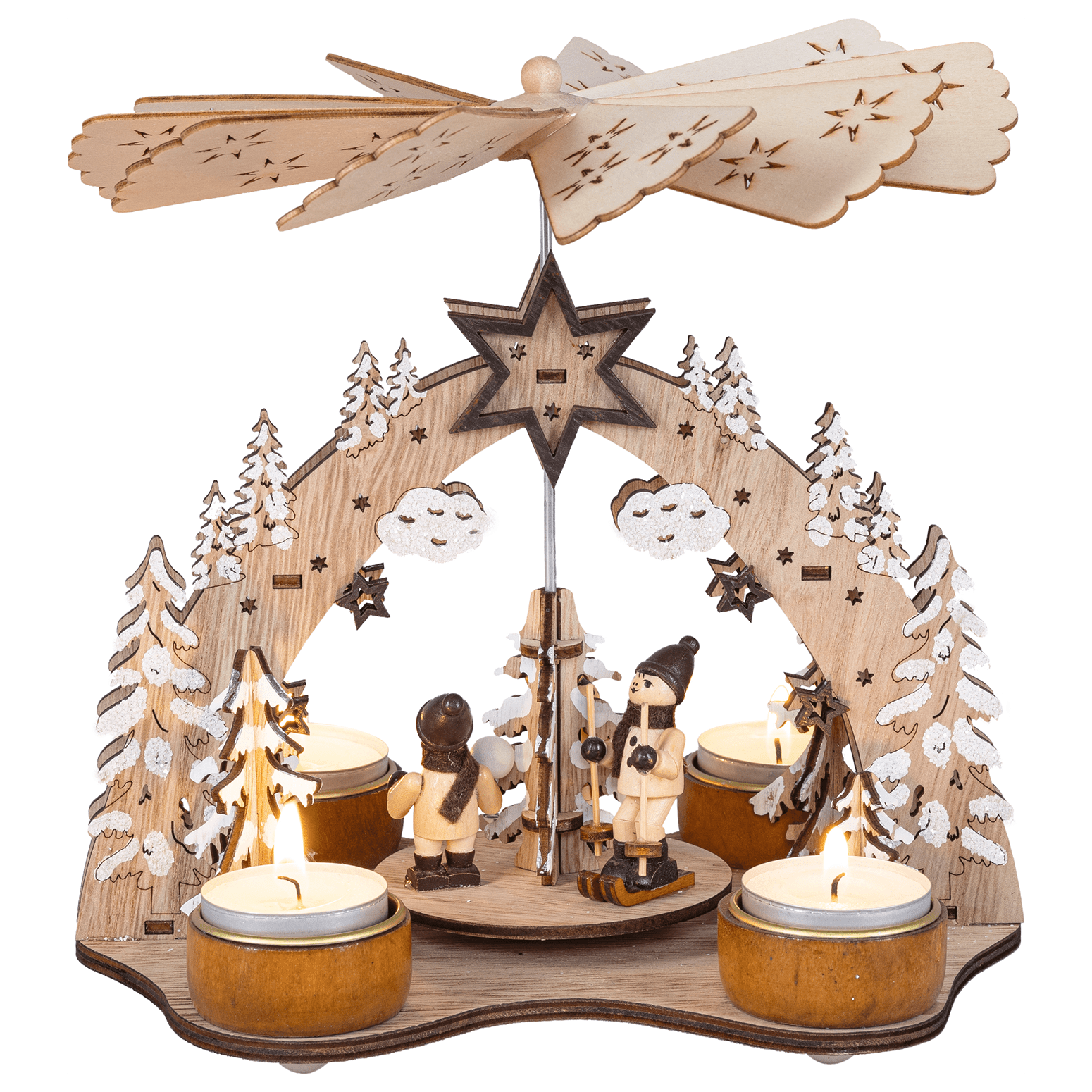 Teelicht - Pyramide 'Winterfreuden' - WeihnachtsladenSAICO