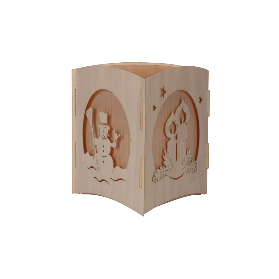 Teelichtmotivleuchte aus Echtholz - WeihnachtsladenDrechslerei Kuhnert