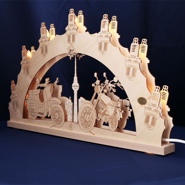 Traditioneller 3D - Lichterbogen 'Moped' - WeihnachtsladenSAICO