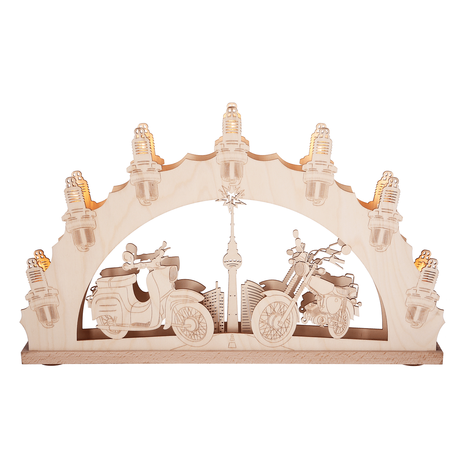 Traditioneller 3D - Lichterbogen 'Moped' - WeihnachtsladenSAICO