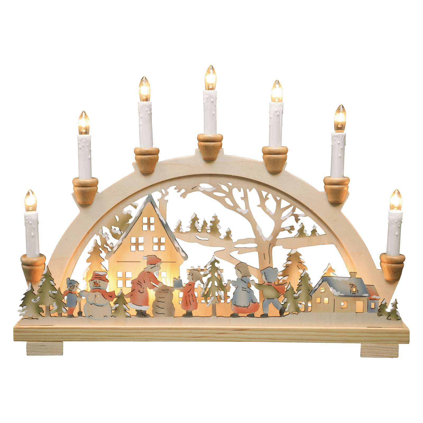 Traditioneller Holzschwibbogen 'Bescherung' - WeihnachtsladenHeinz HANDELSKONTOR