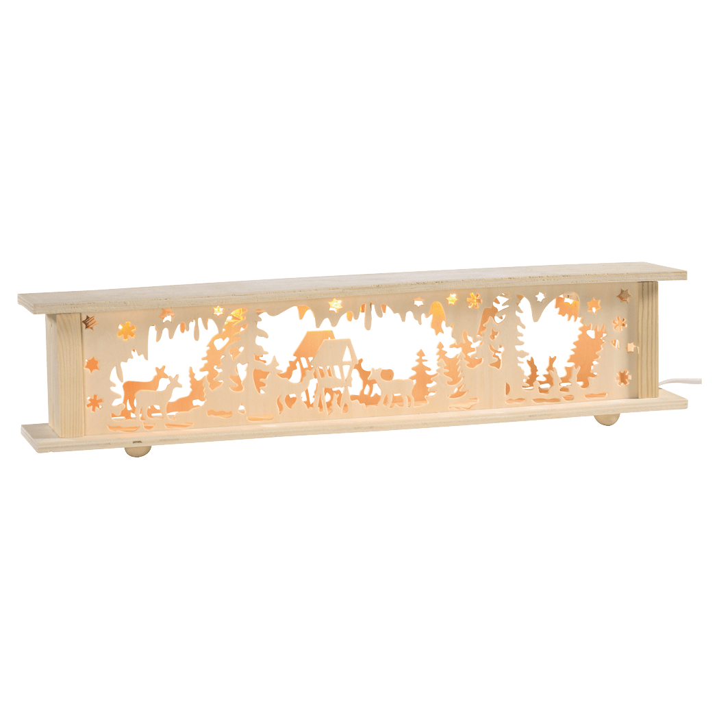 Unterstellbank 'Waldmotiv' beleuchtet - WeihnachtsladenHeinz HANDELSKONTOR
