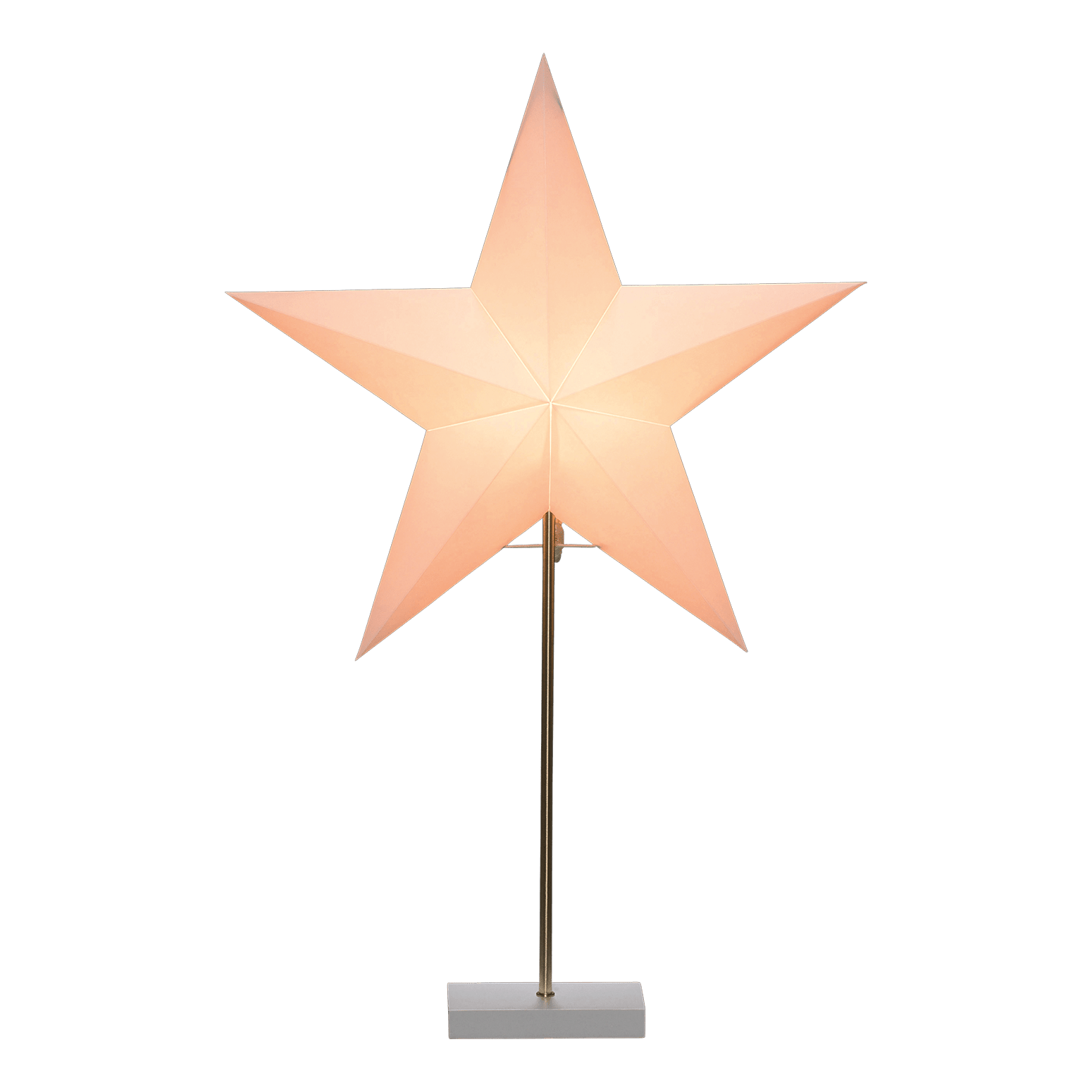 Weißer Papierstern mit weißem Holzfuß - WeihnachtsladenKonstsmide