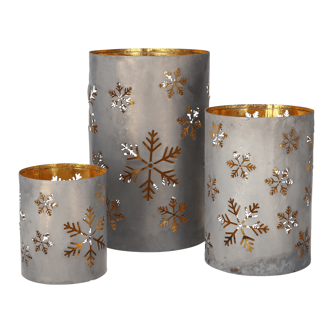 Windlicht - Set 'Schneeflocken' - WeihnachtsladenSöllner Floristik