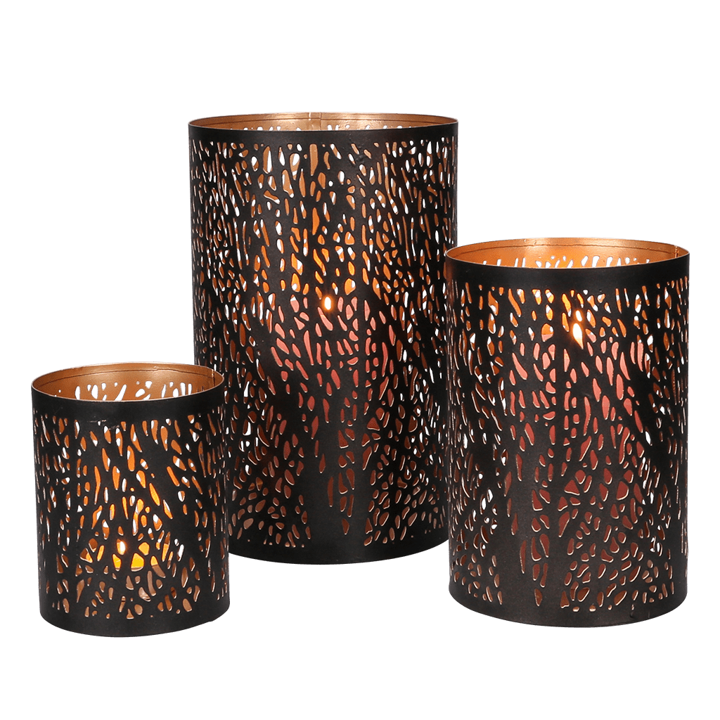 Windlicht 'Zweige' 3er - Set - WeihnachtsladenSöllner Floristik